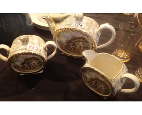 Matching Sadler teapot milk jug and sugar bowl 