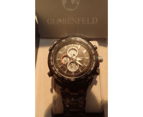 New and boxed old stock Globenfeld wristwatch with ceramic bracelet