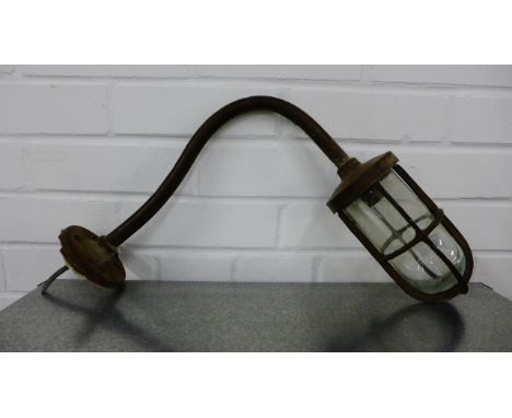 A cast metal light fitting.