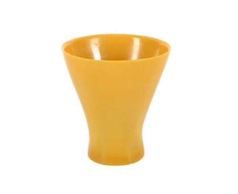 A YELLOW PEKING GLASS VASE 19TH CENTURY Of trumpet form  15cm high, 14cm diameter at widest point  Condition Report:  Please 