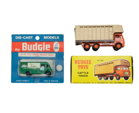 A boxed Budgie Toys Cattle Truck (No. 220) together with a R.E.A. Express Delivery Truck (No. 57)