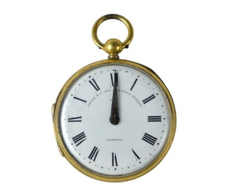 A Victorian patent pocket pedometer by Payne of 165 New Bond Street, London, 4 cm excluding stem and bow