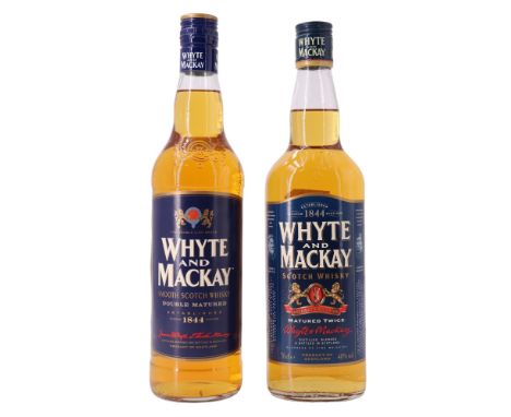 Two bottles of Whyte and MacKay Scotch Whisky, "Matured Twice" and "Double Matured", 70 cl