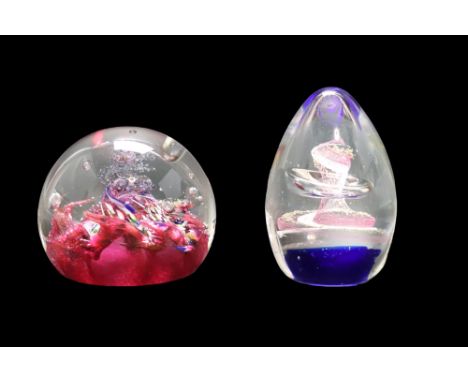 A Caithness "Myriad" and one other paperweight, tallest 9 cm