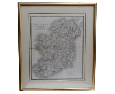 A late 19th / early 20th Century map of Ireland, pen-lined engraving, published by John Johnstone in The New Cabinet Atlas,18