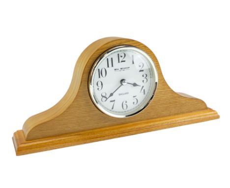 A boxed contemporary WM Widdop oak Napoleon mantle clock, 32 x 14 cm