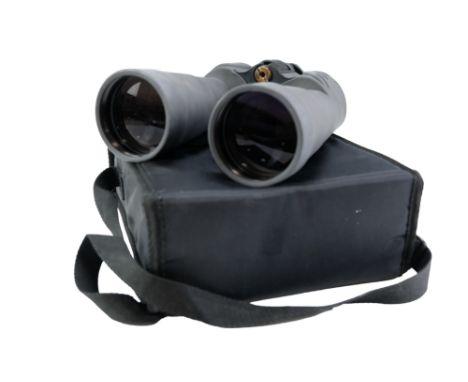 A cased pair of 20-100 x 70 binocular field glasses