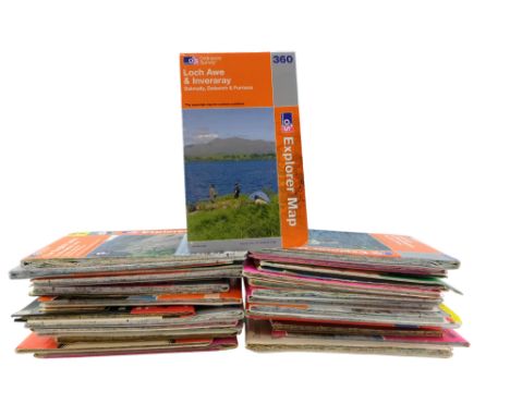 A quantity of Ordnance Survey hikers' maps