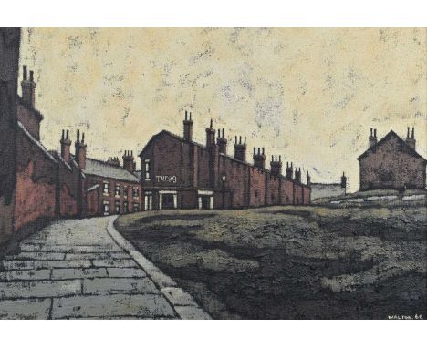 Stuart Walton (British 1933-) "Pyrah Street, Dewsbury" Signed and dated '68, titled on label verso, oil on canvas laid on boa