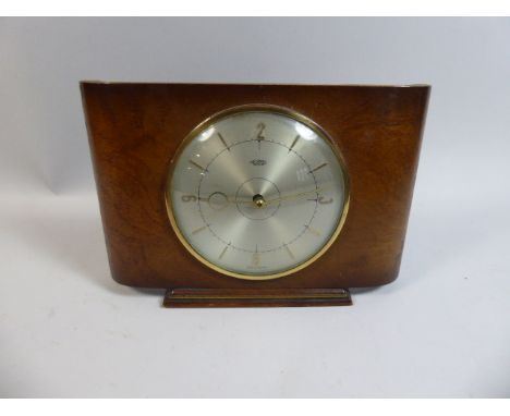 A 1960s Metamec Walnut Cased Mantle Clock with Clockwork Movement, 23cm Long