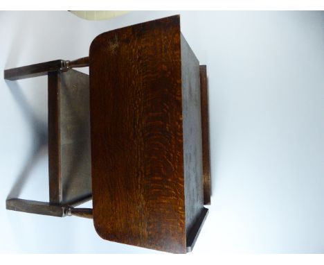 An Oak Drop Leaf Trolley with Stretcher Shelf