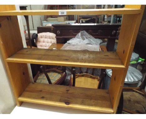 A Pine Three Shelf Open Bookcase and a Cupboard