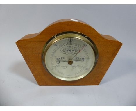 A Mid 20th Century Walnut Barometer by Short and Mason London, 19cm High