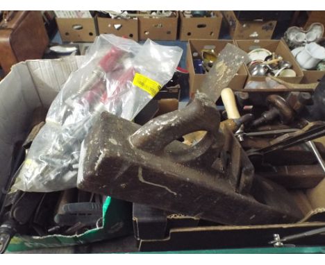 A Collection of Woodworking and Workshop Tools, Spanners, Planes etc