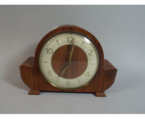 A Walnut Mantle Clock, Circa 1950
