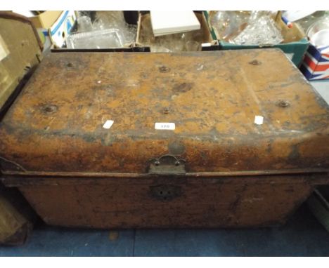 A Scumble Glazed Metal Cabin Trunk, 64cm Long