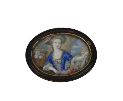 L. de Costa, British late 18th Century  "Mrs. Salvador (Baroness) wife of Joseph Salvador Esq., died at Tooting" oval miniatu