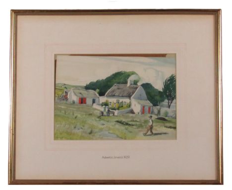Harry Kernoff&nbsp;(1900-1974)&nbsp;   "Askeaton, Limerick, 1929," watercolour on paper,&nbsp; 23cms x 32cms (9" x 12 1/2"), 