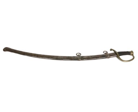 Militaria: An early 19th Century French Cavalry's Troopers Sabre, inscribed on top of blade 'Chatellerault 1849,' the handle 