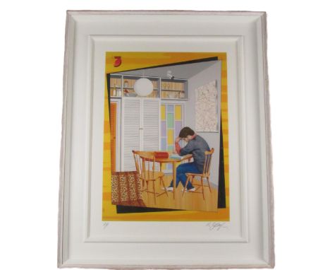 Robert Ballagh, Irish (b. 1943)  "Inside No. 3," coloured lithograph Print, Artists Proof,&nbsp;signed, approx. 89cms x 66cms