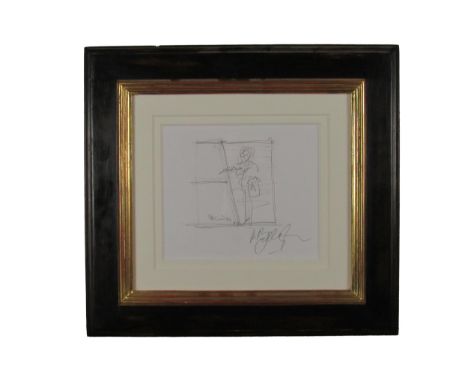Robert Ballagh, Irish (b. 1943)  "Portrait of Louis le Brocquy - First Sketch," pencil drawing, approx. 20cms x 23cms (8" x 9