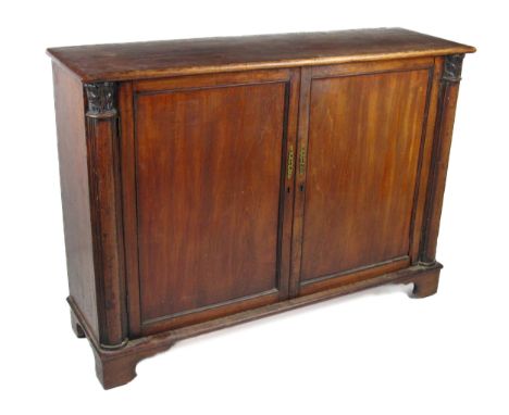An Irish William IV period mahogany Cabinet,&nbsp;in the manner of Williams &amp; Gibton, stamped A8457, the moulded top over