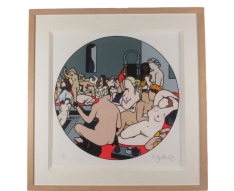 Robert Ballagh, Irish (b. 1943)  "Roman Baths, After Ingres," coloured lithograph Print,&nbsp;signed&nbsp;&nbsp;Limited Editi