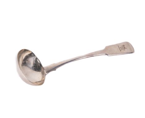 An Irish Georgian period Provincial Sauce Ladle, by Daniel Corbett, Cork c. 1813, approx. 1.5 ounces. (1) 