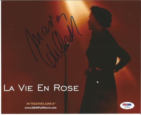 Marion Cotillard signed 10x8 colour photo. French actress, singer-songwriter, musician, environmentalist, and spokesperson fo