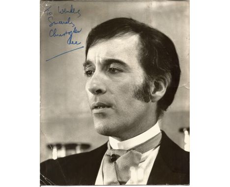 Christopher Lee signed 10x8 b/w photo. (May 27, 1922 - June 7, 2015) was an English actor, singer, military officer, and auth