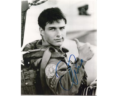 Tom Cruise signed 10x8 b/w photo from Top Gun. American actor and producer. He started his career at age 19 in the film Endle