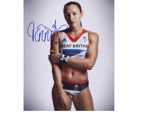 Jessica Ennis signed 10 x 8 portrait. Good Condition. All signed items come with our certificate of authenticity. We combine 