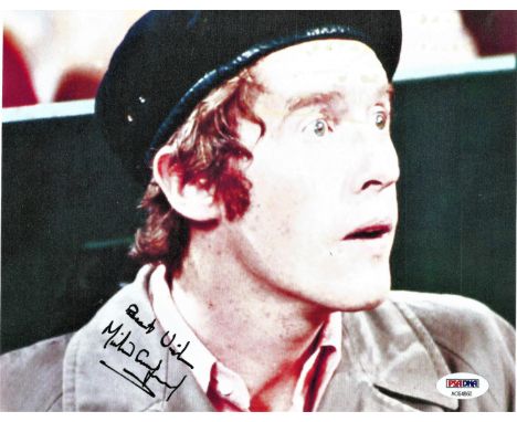 Michael Crawford 10x8 signed colour photo pictured as Frank Spencer from Some Mothers Do Ave Em c/w PSA DNA certificate. Mich