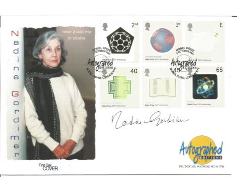Nadine Gordimer Nobel Prize Winner Signed Autographed Editions First Day Cover. Good Condition. All signed items come with ou