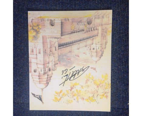 Geoff Hurst Signed 66 Wembley Stadium 10x12 Art Print. Good Condition. All signed items come with our certificate of authenti