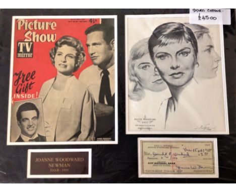 Joanne Woodward Newman 15x21 overall mounted signature piece including 11x9 colour Picture show cover featuring Joanne Woodwa