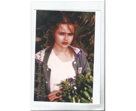 Helena Bonham Carter signed 6x4 colour photo. British actress best known for her roles in low-budget art films and independen