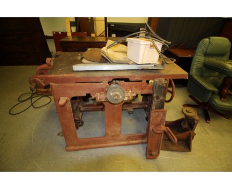 Large vintage saw bench with 17" blades