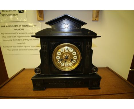 Victorian slate mantel clock