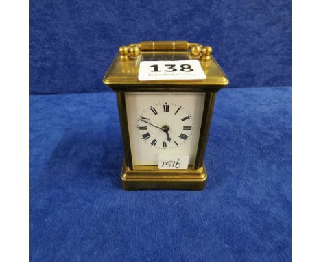 ANTIQUE BRASS CARRIAGE CLOCK