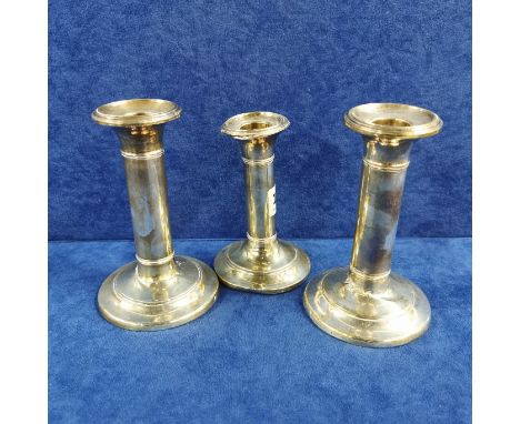 3 SILVER CANDLESTICKS