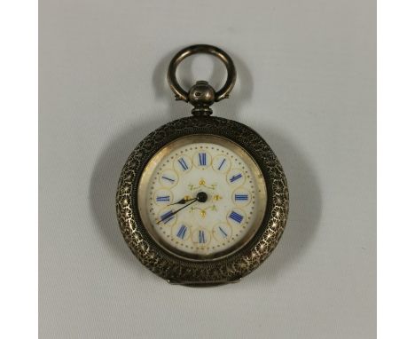 ANTIQUE SILVER FOB WATCH