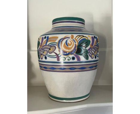 A Poole pottery art deco style vase (H21cm)