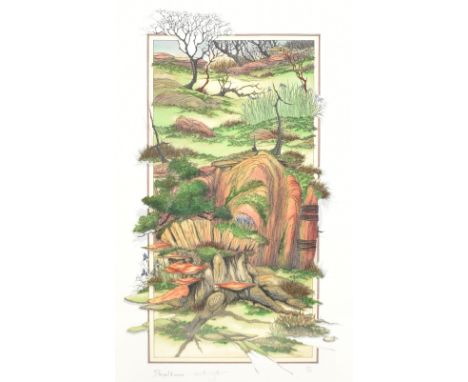 GRAHAM ILLINGWORTH (born 1953); a pencil signed limited edition print 'Panel I', 246/295, 52 x 28cm, framed and glazed. (D)Ad