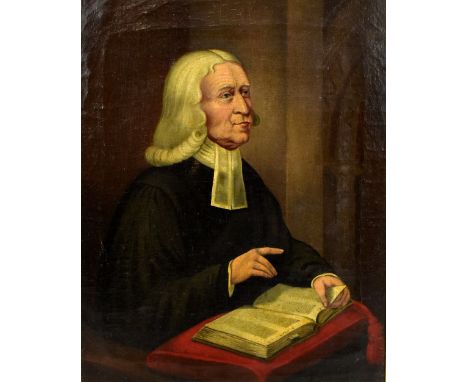 UNATTRIBUTED; 19th century school; oil on canvas depicting John Wesley, unsigned, 35 x 28cm, framed.Additional InformationTex