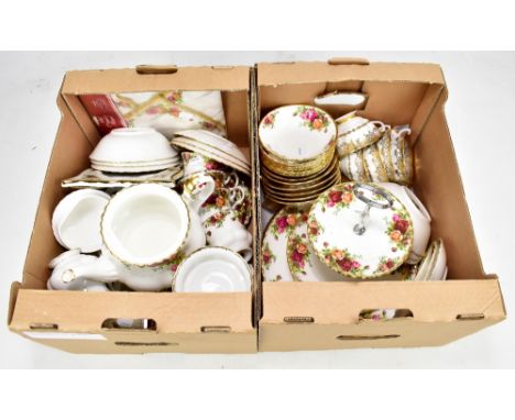 ROYAL ALBERT; 'Old Country Roses' pattern part tea service, a picture frame and further gilt decorated cups and saucers (some