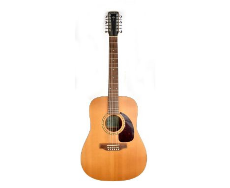 SIMON &amp; PATRICK; a twelve string acoustic guitar with soft case, model S and P 12 Cedar.