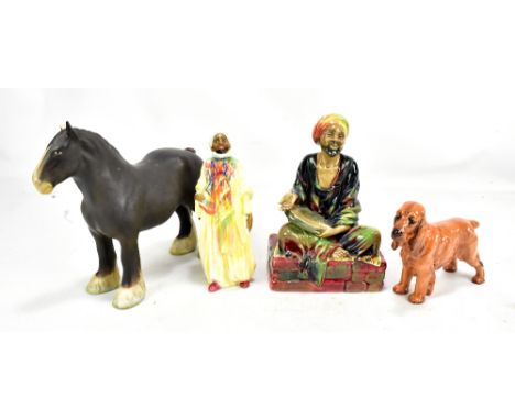 ROYAL DOULTON; two figurines comprising HN1602 'The Emir', height 19cm, HN1365 'Mendicant', height 21cm, Royal Doulton model 