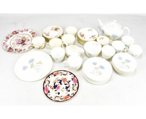 WEDGWOOD; a part dinner service in Ice Rose pattern and further Royal Worcester cups, saucers and side plates.&nbsp;