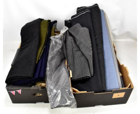 A group of textiles including cashmere and wool of varied sizes and patterns, numerous inscribed 'Made in England'.Additional